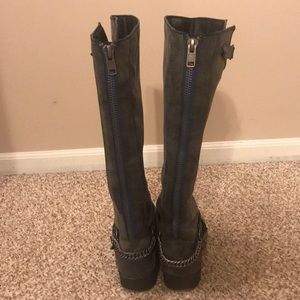 Tall gray boots
